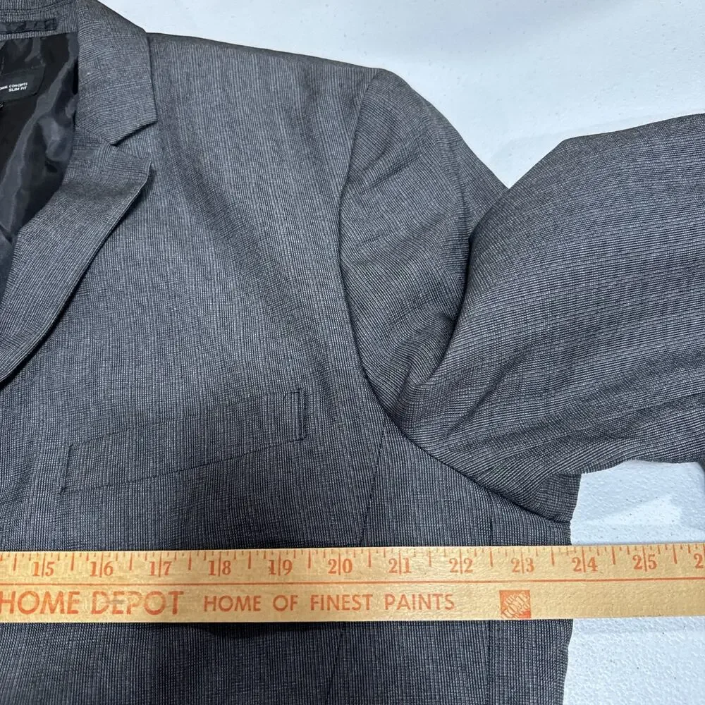 INC International Concepts Slim Fit Blazer Jacket Mens XL Charcoal Formal Party